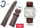 Pasek do zegarka Timex T22242 skórzany brązowy 22mm