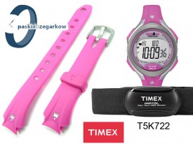 Pasek do zegarka Timex T5K722 gumowy różowy 