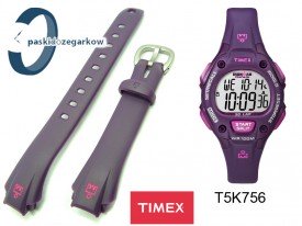 Pasek do zegarka Timex T5K756 gumowy fioletowy 