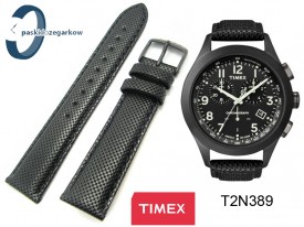 Pasek do zegarka Timex T2N389 czarny skórzany 20 mm