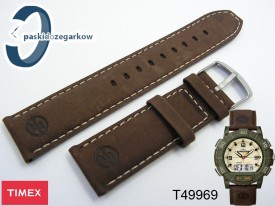 Pasek do zegarka Timex T49969 nubuk brąz 22 mm