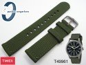 Pasek do zegarka Timex T49961 materiałowy zielony 20mm