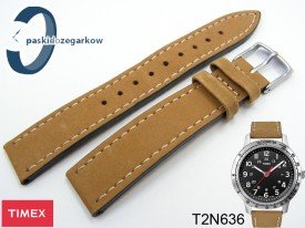 Pasek do zegarka Timex T2N636 nubuk brązowy 18 mm