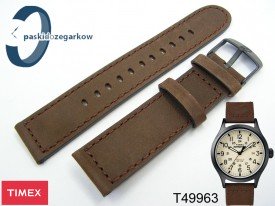 Pasek do zegarka Timex T49963 nubuk brązowy 20 mm