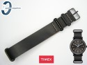Pasek do zegarka Timex T2P494 20mm skórzany czarny jednoczęściowy z podkładką