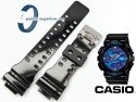 Pasek Casio G-Shock GA-100, G-8900, GA-110, GA-110HC,GA-100CS,GA-120B,GD-110HC,GD-110, GD-100 czarny połysk stalowa sprzączka