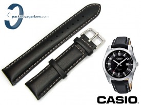 Pasek do zegarka Casio BEM-116L BEM-116 czarny skórzany 20mm