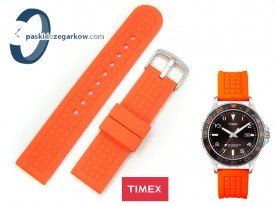 Pasek do zegarka Timex T2P031 gumowy pomarańczowy 20 mm