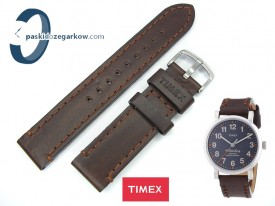 Pasek do zegarka Timex TW2P58700 skórzany ciemnbrązowy 20 mm