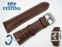 Pasek do zegarka Festina F16235 skórzany średni brąz 28 mm