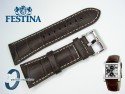 Pasek do zegarka Festina F16235 skórzany ciemny brąz 28 mm