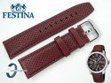 Pasek do Festina F16585 skórzany czerwony 23 mm