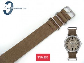 Pasek do zegarka Timex TW2P64600 skórzany jednoczęściowy brązowy 20 mm