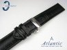 Pasek Atlantic skórzany czarny 22 mm zapięcie motylkowe
