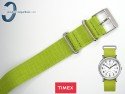 Pasek Timex TW2P65900 parciany zielony 20 mm jednoczęściowy