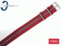 Pasek Timex WEEKENDER parciany 20 mm jednoczęściowy czerwono-szary