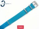 Pasek Timex WEEKENDER parciany 18 mm jednoczęściowy niebieski turkusowy