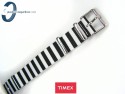 Pasek Timex WEEKENDER parciany 18 mm jednoczęściowy czarno-biały
