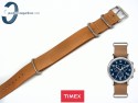 Pasek Timex TW2P62300 skórzany jasny brąz jednoczęściowy 20 mm