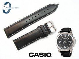 Pasek do Casio MTP-1314, MTP-1314L skórzany, czarny 22 mm