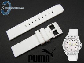 Pasek PUMA PU103421002 biały gumowy 20 mm