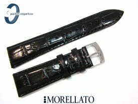 Pasek MORELLATO EXTRA ALLIGATORE 22 mm, skórzany, czarny