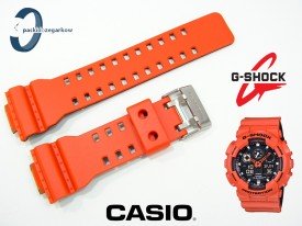 Pasek Casio GA-100L-4A, GA-100, GA-110, GA-300, GD-100, GD-120, GD-110, GA-120, G-8900 pomarańczowy matowy