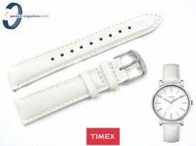 Pasek Timex T2P164 skórzany biały perłowy 18 mm