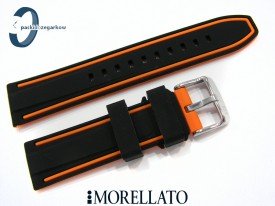 Pasek MORELLATO TARIM SILICONE 20 mm, czarno-pomarańczowy