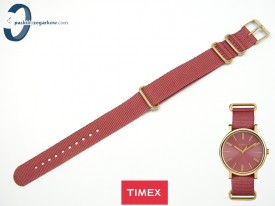 Pasek Timex TW2P78200 parciany jednoczęściowy bordowy 18 mm