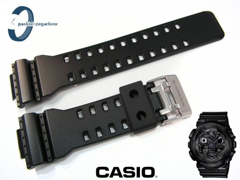 Pasek Casio GA-100CF, GA-100CB, GA-110CB, GA-110LY, GA-100LY, GA-100, GA-110 czarny półmat