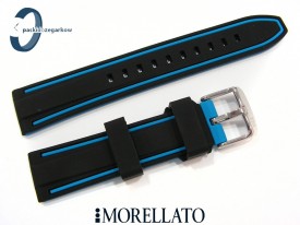 Pasek MORELLATO TARIM SILICONE 22 mm, czarno-niebieski