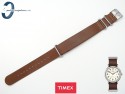 Pasek Timex T2P495 skórzany brązowy jednoczęściowy 20 mm