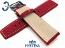 Pasek Festina F16584 skórzano-materiałowy w kolorze czerwonym 24 mm