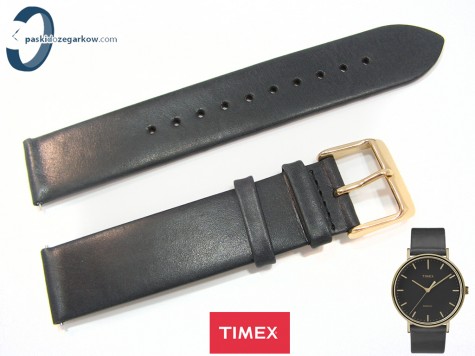 Pasek Timex TW2R26000 czarny skórzany 20 mm