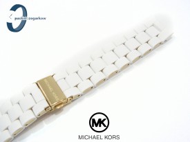 Bransoleta Michael Kors MK5145 gumowo-stalowa biało-złota