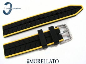 Pasek Morellato SESIA silikonowy 20 mm czarny żółty akcent