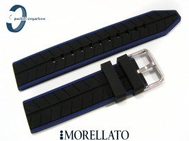 Pasek Morellato SESIA silikonowy 20 mm czarny niebieski akcent