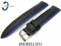 Pasek Morellato BOXING wodoodporny czarno-niebieski 20 mm