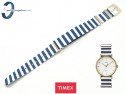 Pasek Timex TW2P91900 parciany jednoczęściowy 18 mm biało-granatowy