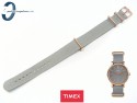 Pasek Timex TW2P88600 parciany jednoczęściowy szary 18 mm