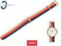Pasek Timex TW2P91600 parciany jednoczęściowy 18 mm beżowo-granatowo-pomarańczowy