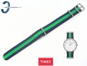 Pasek Timex Weekender TW2P90800 20 mm zielono-granatowy