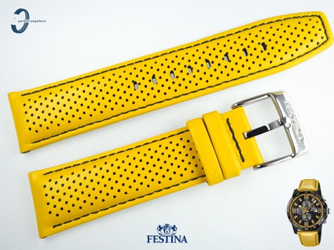Pasek Festina F20339 skórzany żółty 23 mm