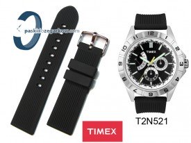 Pasek Timex T2N521 gumowy czarny 22 mm