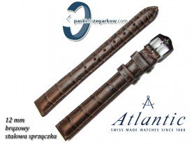 Pasek Atlantic 12mm - Brązowy - Sprzączka w kolorze srebrnym