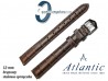 Pasek Atlantic 12mm - Brązowy - Sprzączka w kolorze srebrnym