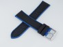 Pasek MORELLATO NET materiałowo-gumowy czarno-niebieski 22 mm