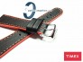 Pasek Timex - 22mm - Czarny, pomarańczowe obszycie