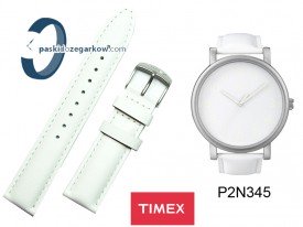 Pasek Timex T2N345, 20 mm, skórzany, biały 